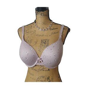 Victoria Secret 36DD Body by Victoria Perfect Shape Lilac Floral Bow Accent Prep